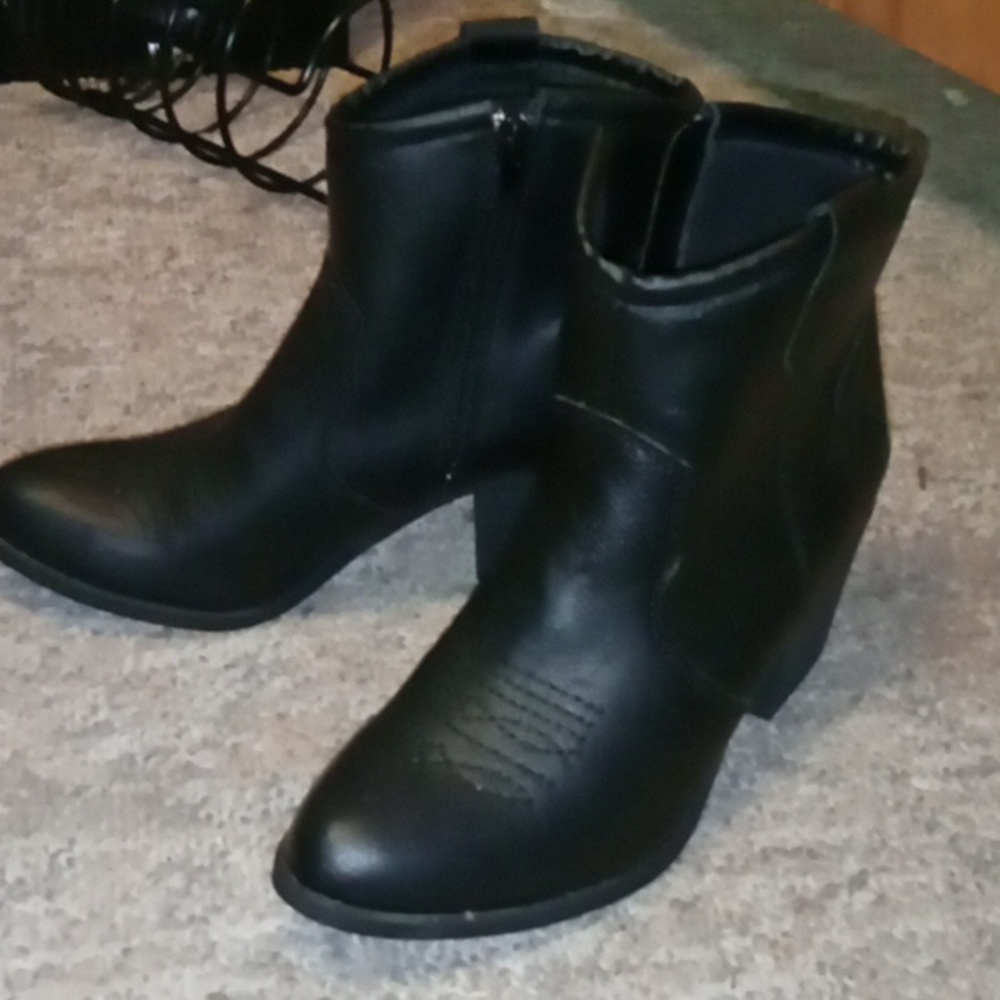 Leather Cowboy Booties